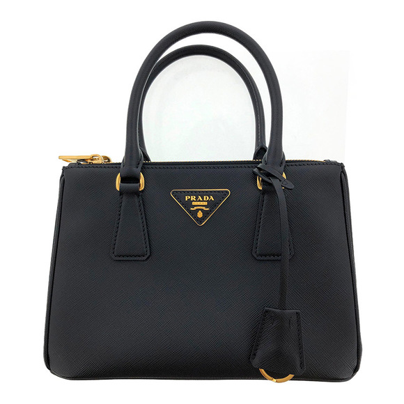 Prada Galleria Mini 2way Saffiano Nero Black Leather Handbag Shoulder - Picture 1 of 9